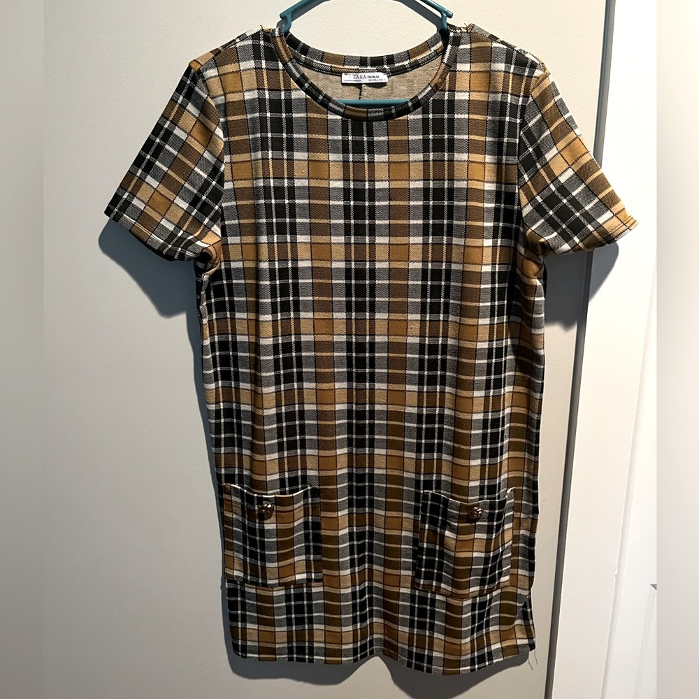 Zara Plaid Mini Dress - Large